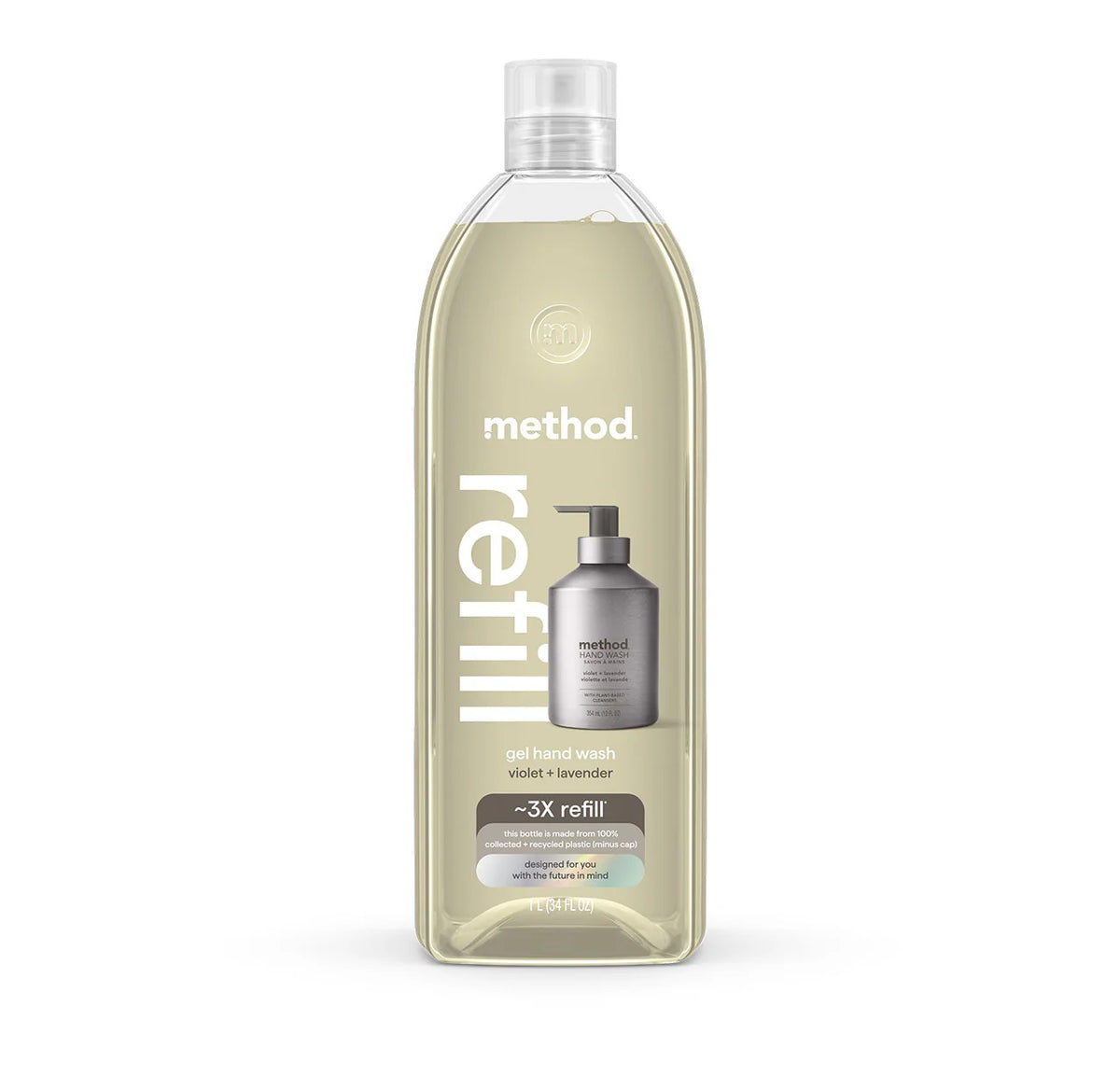 gel hand wash refill - violet + lavender, 34 fl oz 1