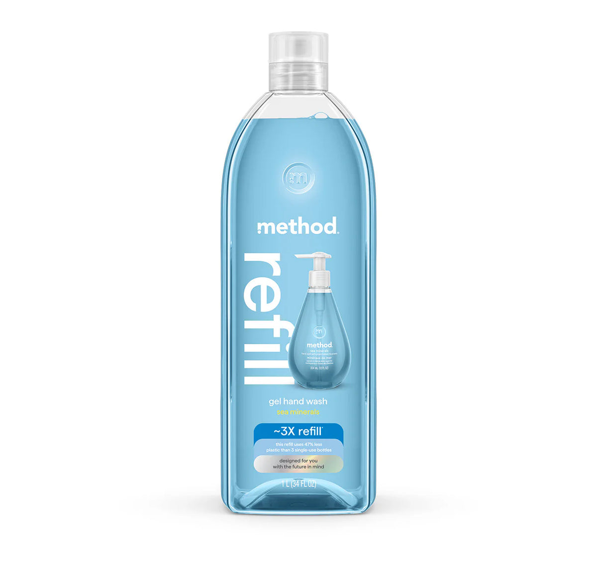 gel hand wash refill - sea minerals, 34 fl oz 1